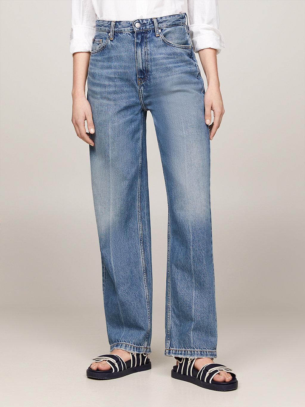 Tommy Hilfiger High Rise Relaxed Straight Faded Jeans in Blue Lyst UK