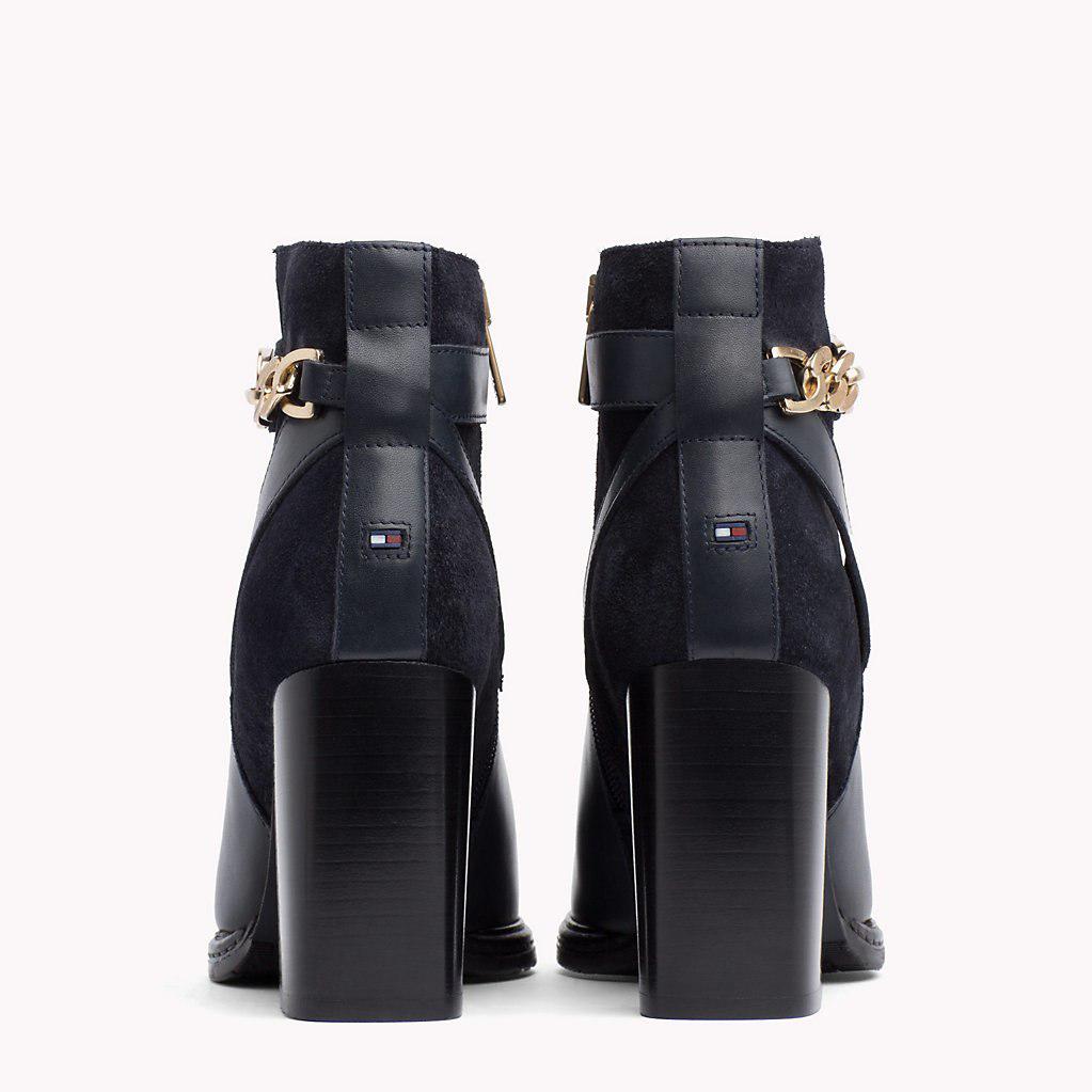tommy hilfiger chain bootie