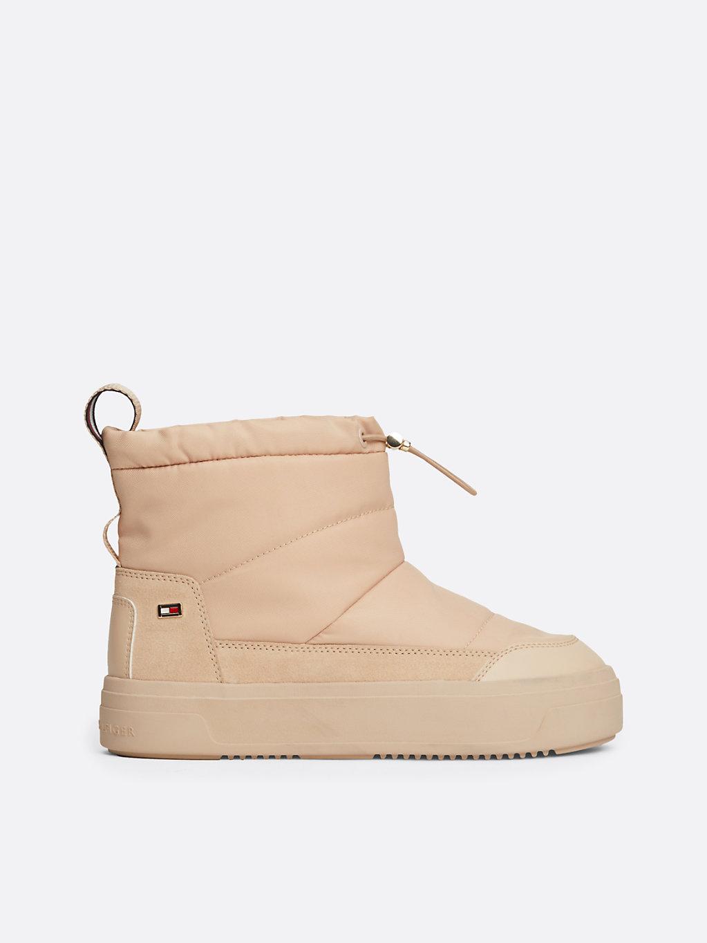 Tommy Hilfiger Toggle Cord Ankle Snow Boots in Natural Lyst UK