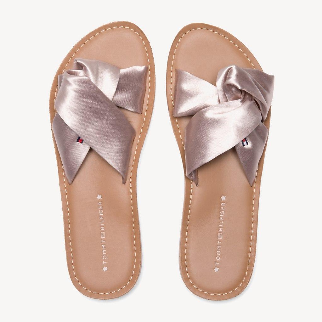 tommy hilfiger satin beach sandals