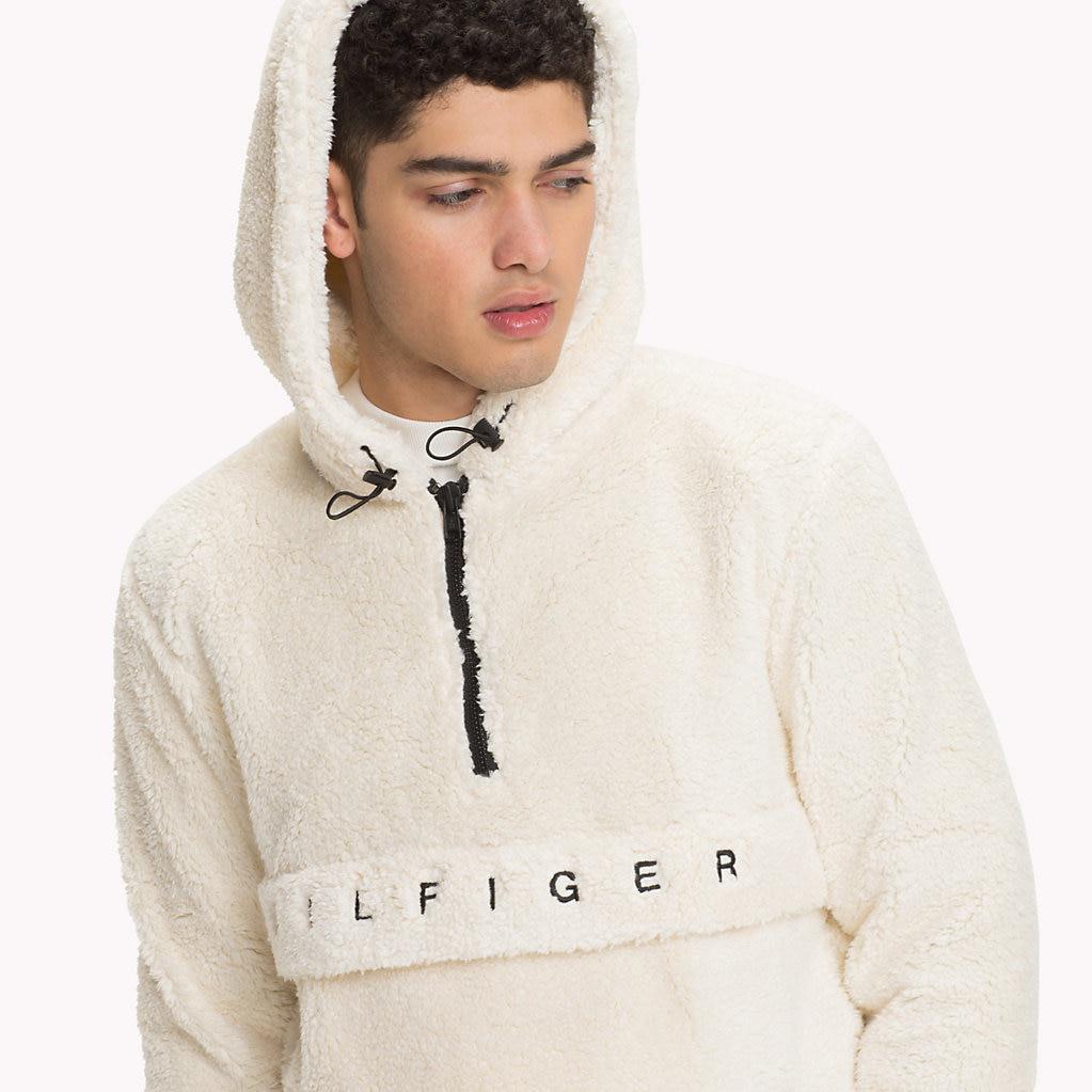tommy hilfiger logo teddy hoody