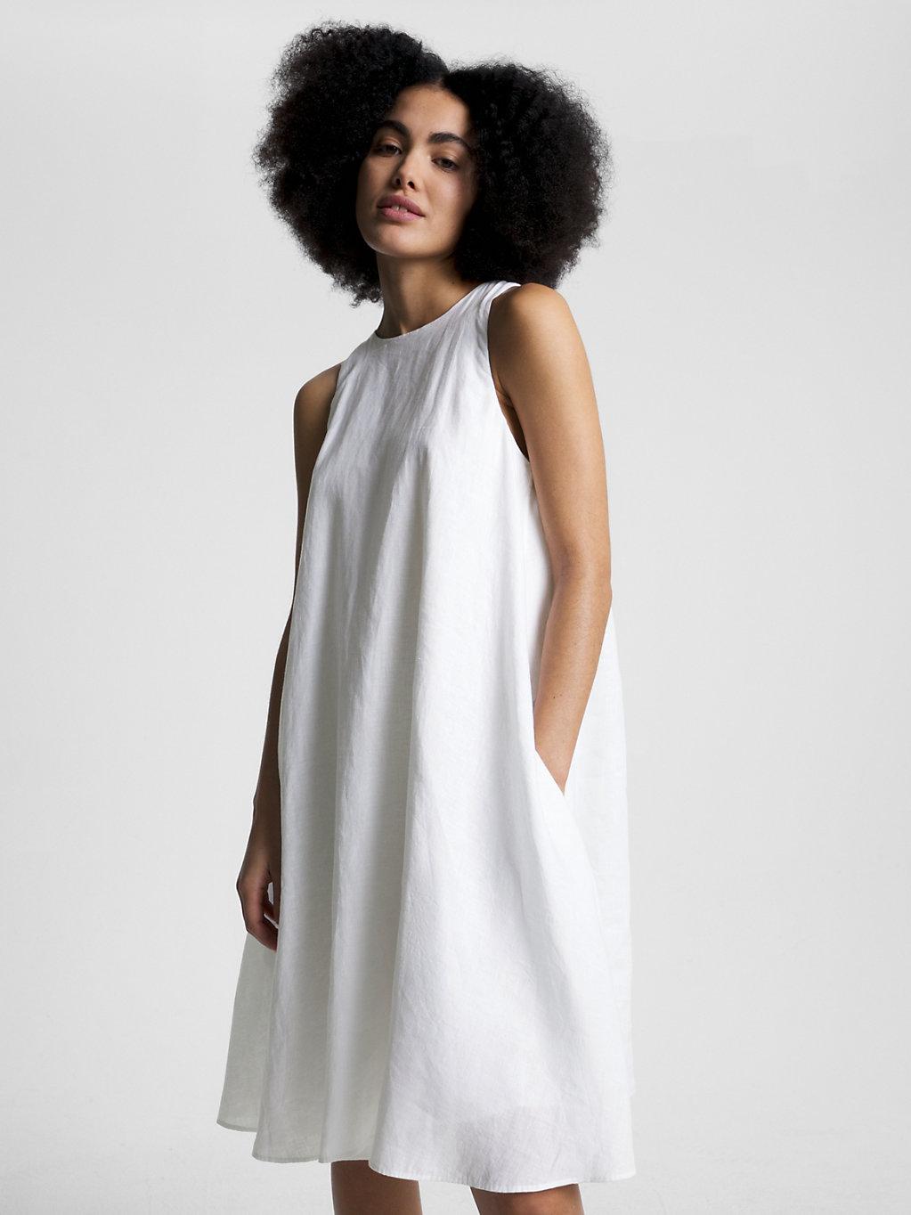 Robe décontractée moulante et évasée en lin Tommy Hilfiger en coloris Blanc  | Lyst