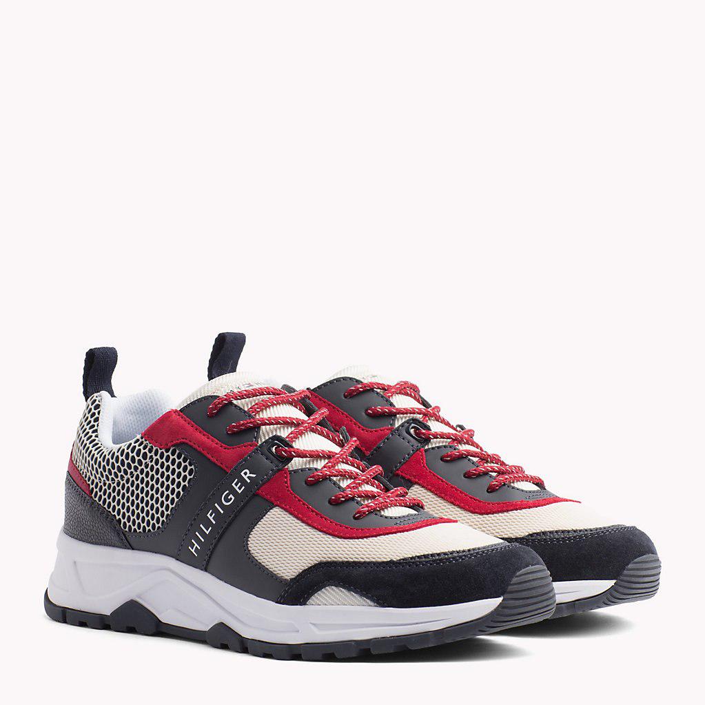 tommy hilfiger mixed texture trainers