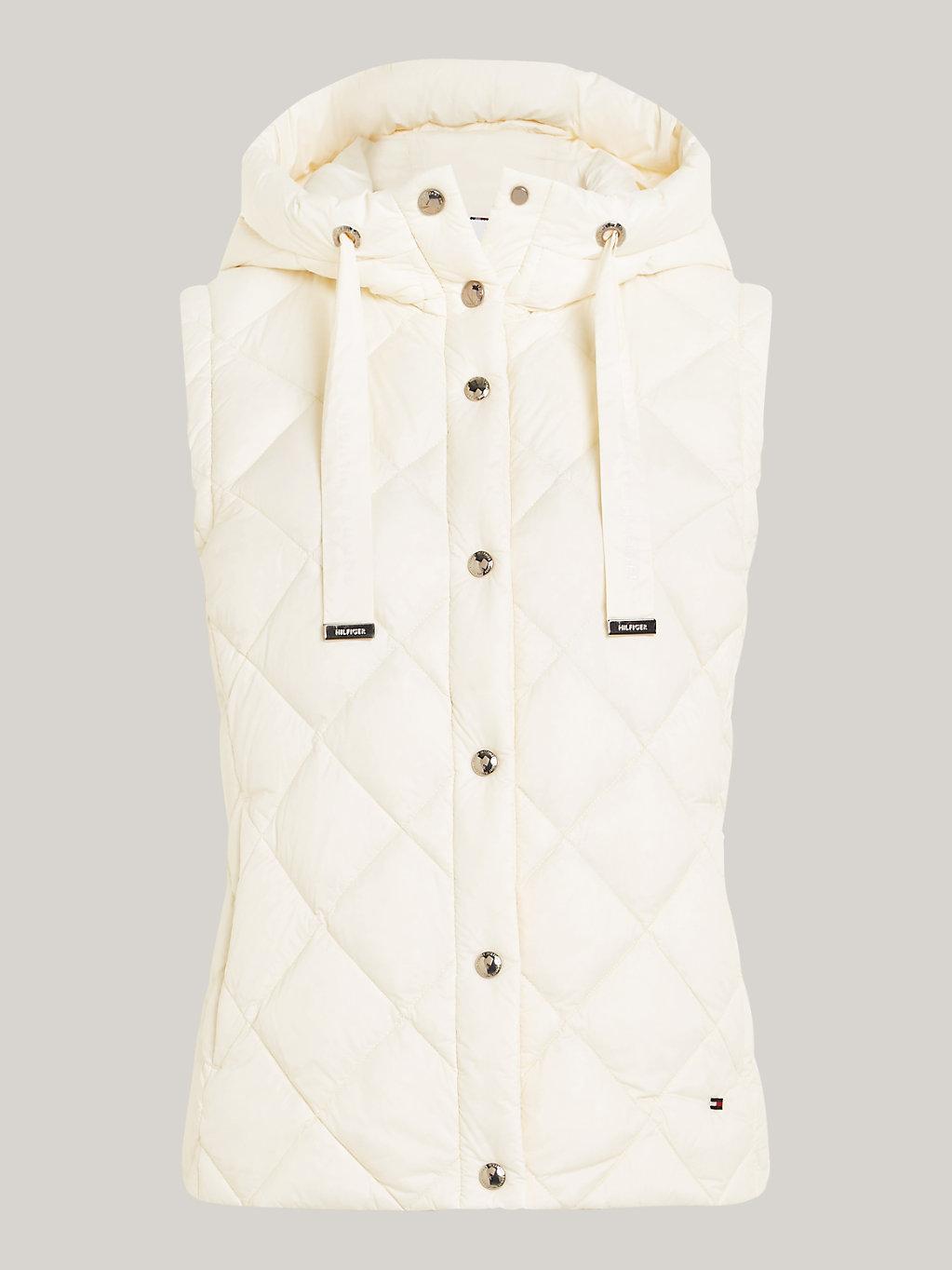 Tommy Hilfiger Curve Classics Down Quilted Hooded Vest in Natural