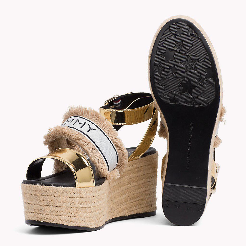 tommy hilfiger mirror metallic heeled sandal