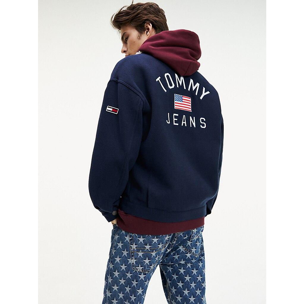 Tommy Hilfiger Back Logo Wool Blend Trucker Jacket in Blue