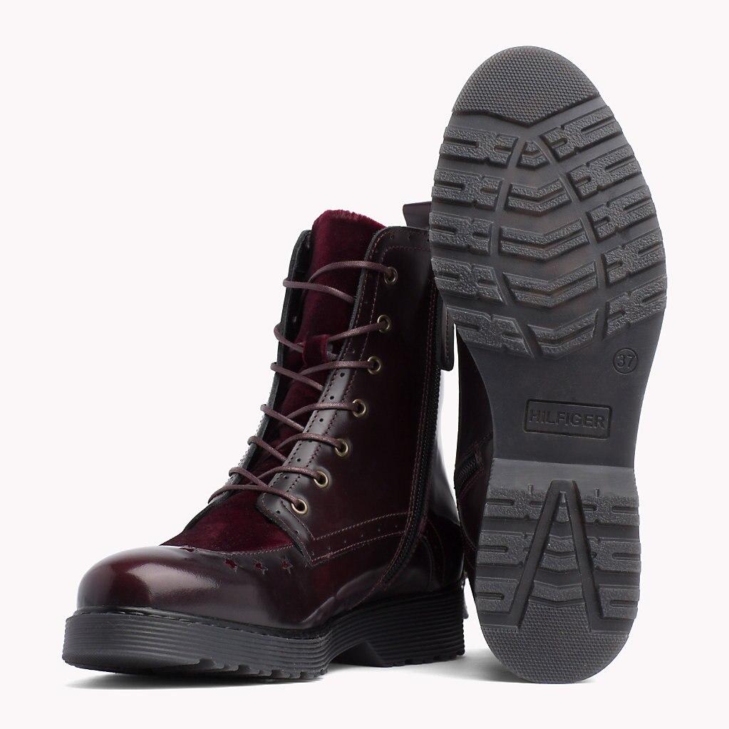 tommy hilfiger star brogue leather boots