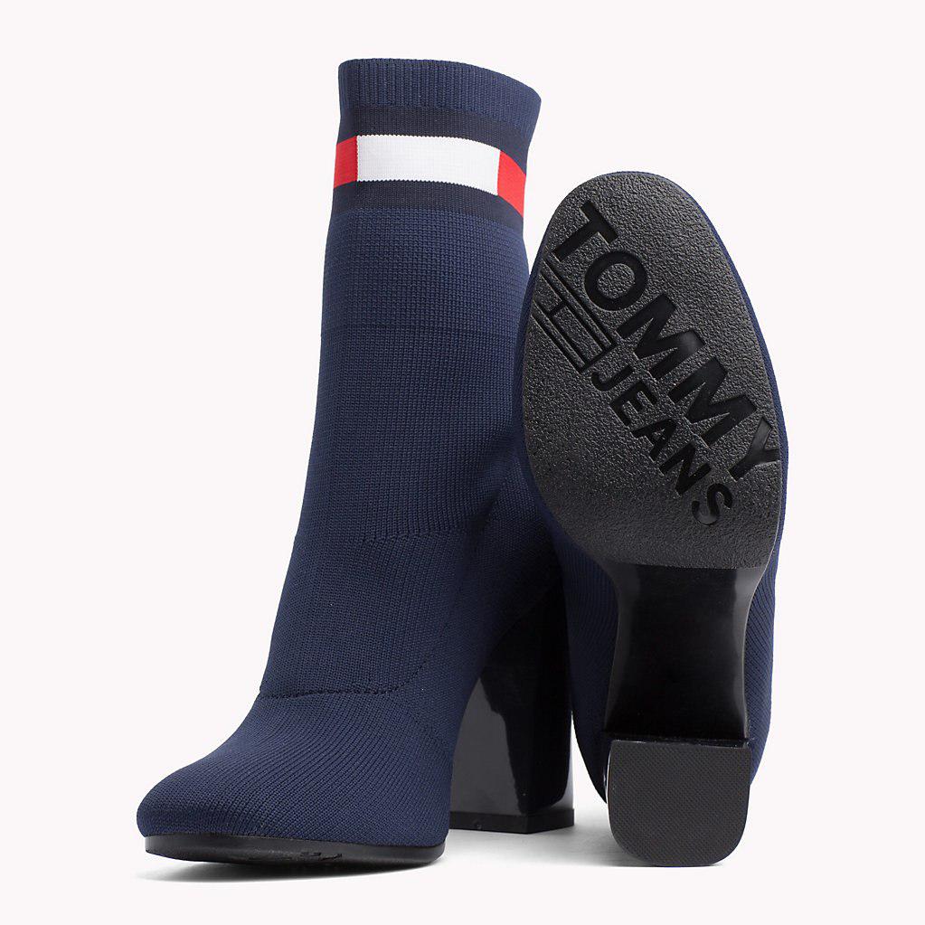 Flag heeled sock boots tommy hilfiger outlet