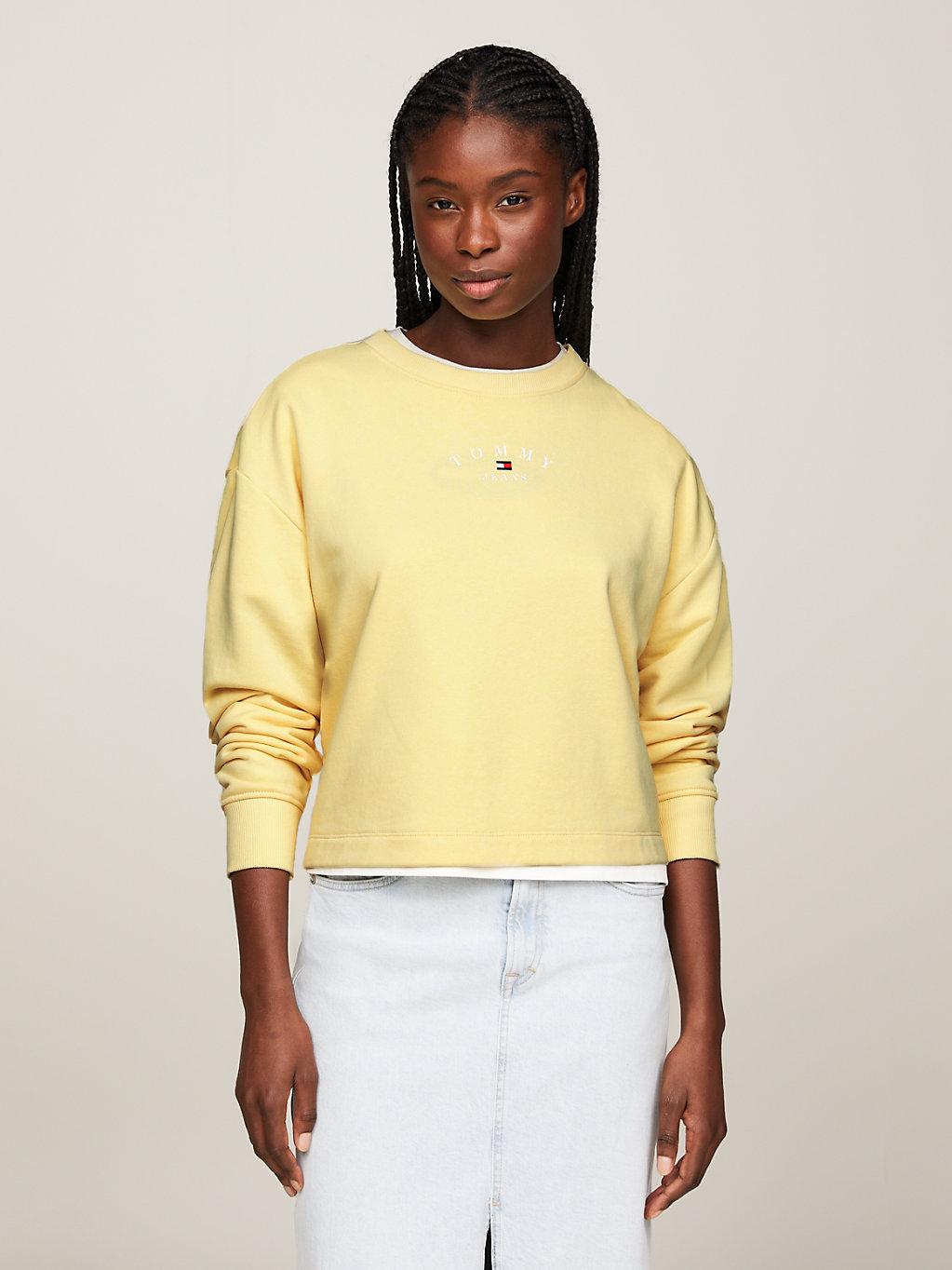 Yellow tommy 2024 hilfiger crew neck
