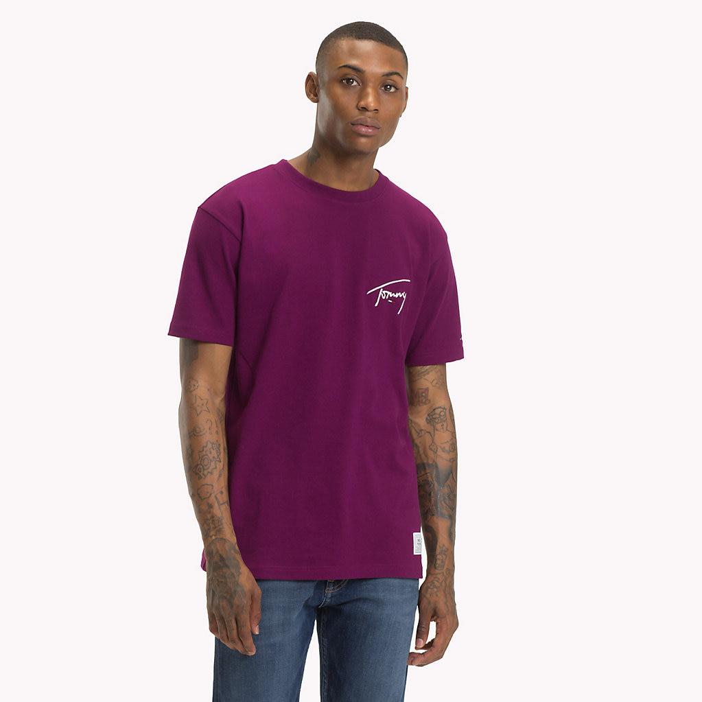 tommy hilfiger purple t shirt