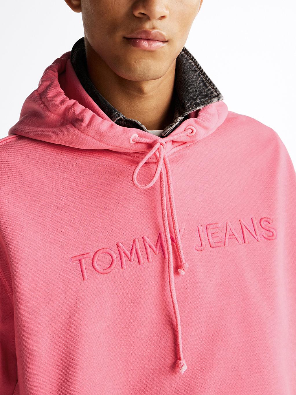 Tommy Hilfiger Logo Embroidery Hoody in Pink for Men Lyst UK