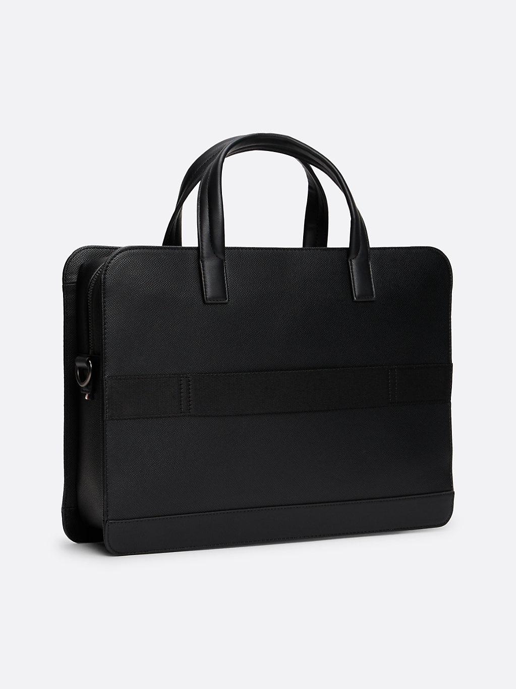 Tommy Hilfiger Th Monogram Textured Laptop Bag in Black for Men Lyst UK