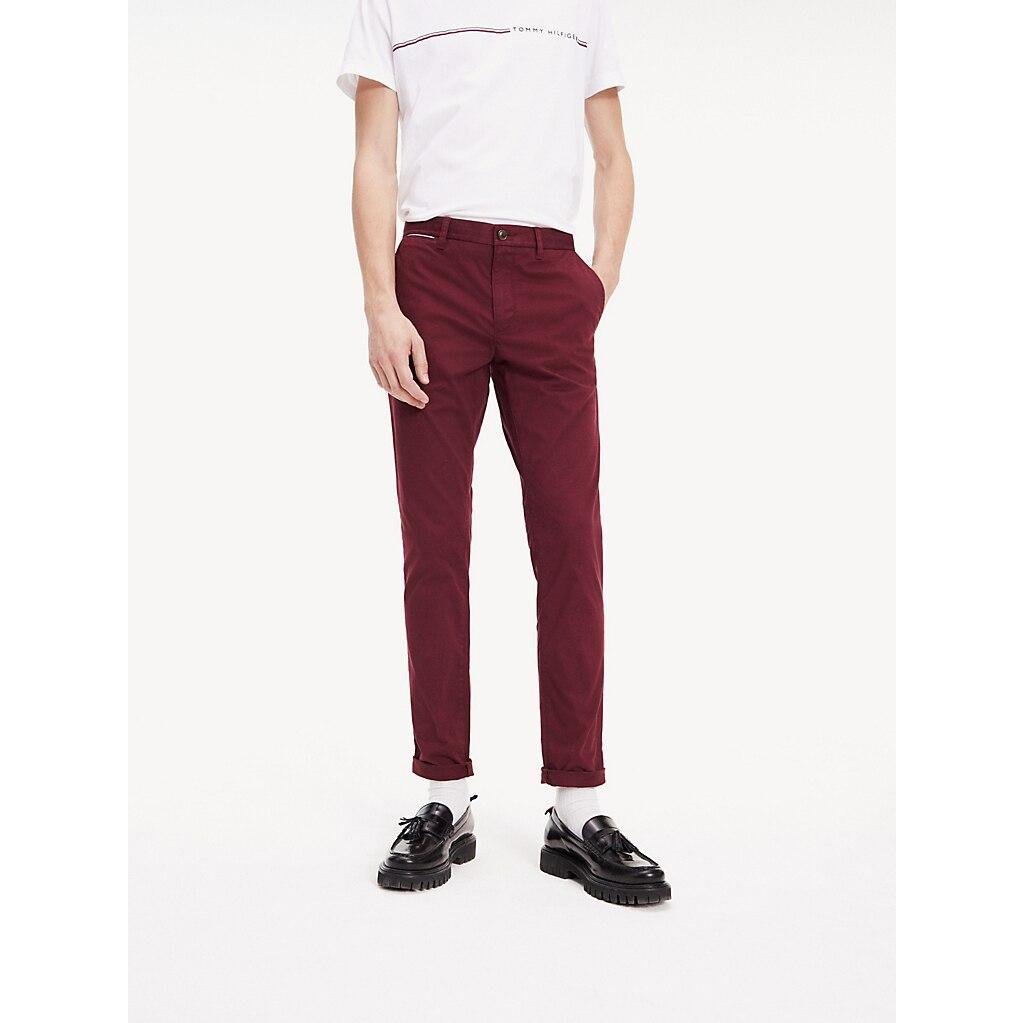 Tommy Hilfiger Bleecker Slim Fit Organic Cotton Chinos in Red for Men - Lyst