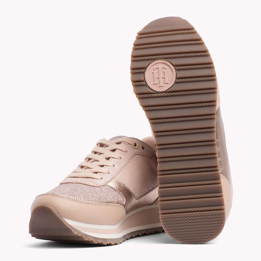 tommy hilfiger metallic retro trainers