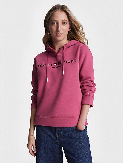 Oversized Hoodie Tommy Hilfiger Sweatshirt Damen Pink Puffer