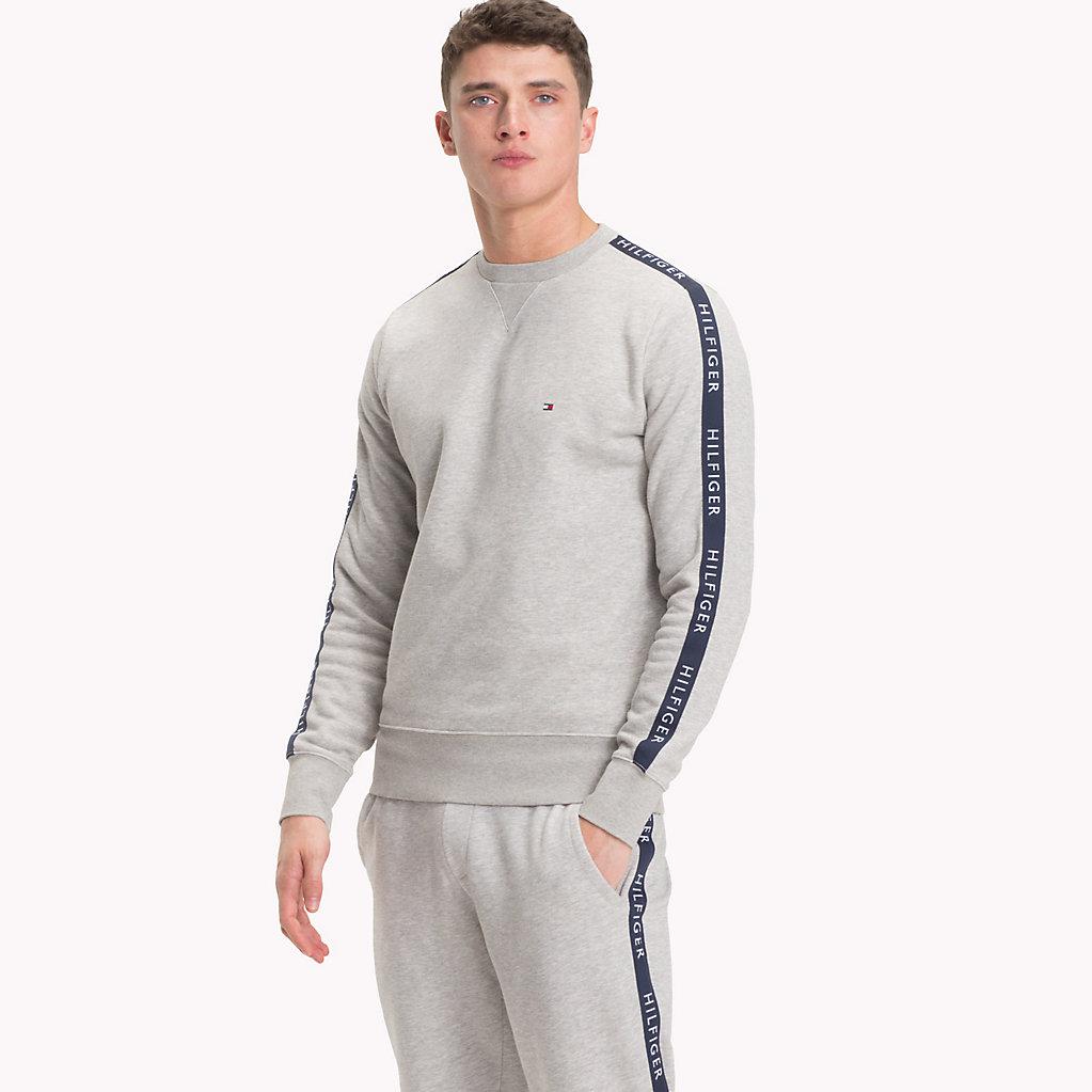 tommy hilfiger tape sweatshirt grey