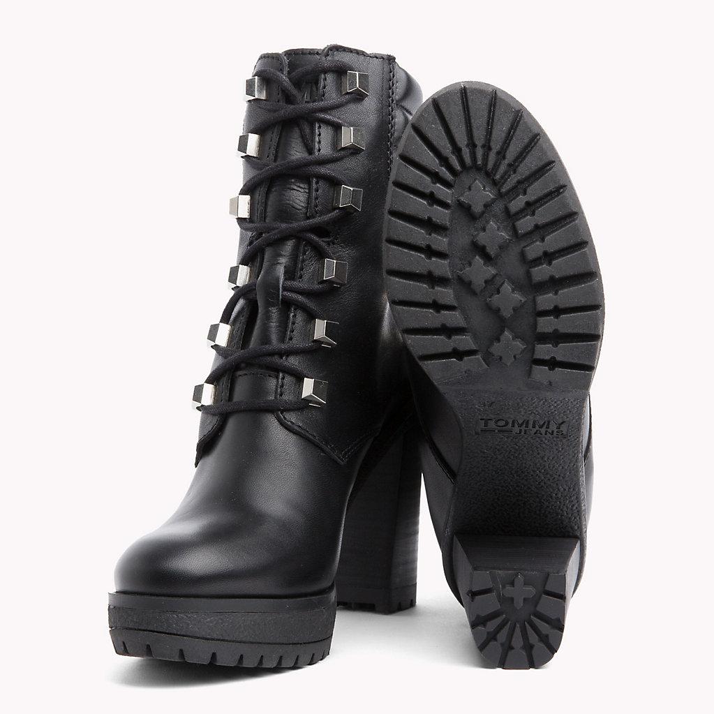 tommy jeans studs lace up boot