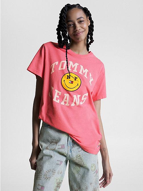 Tommy Hilfiger Tommy Jeans X Smiley® Oversized T-shirt Met Logo in het Roze  | Lyst NL