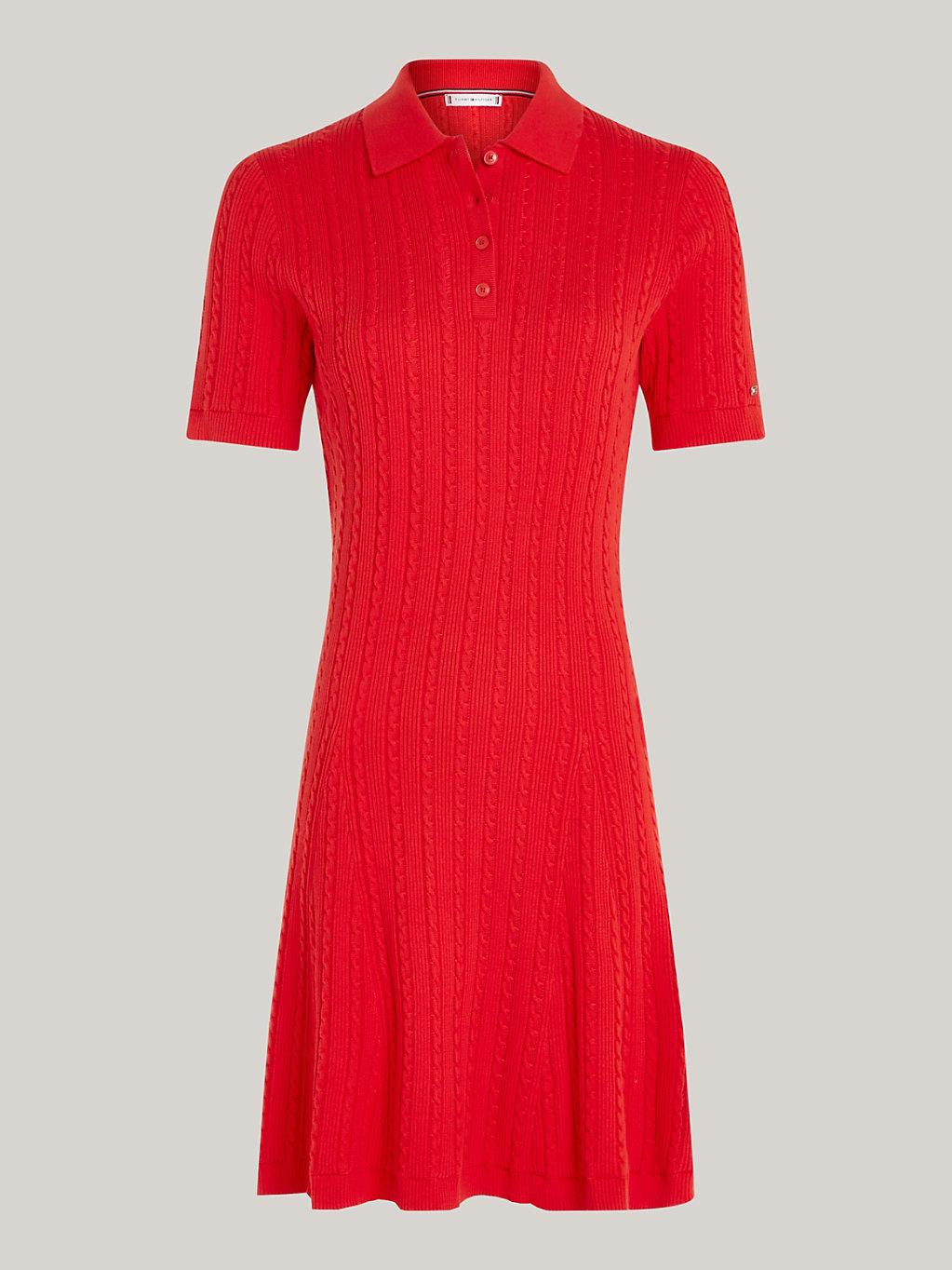 Tommy Hilfiger Cable Knit Knee Length Polo Sweater Dress in Red | Lyst UK Tommy Hilfiger Cable Knit Knee Length Polo Sweater Dress in Red | Lyst UK