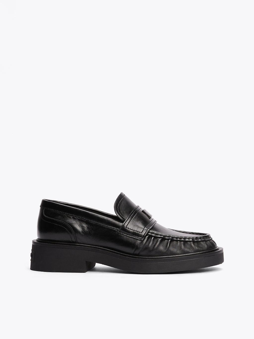Tommy Hilfiger Leather Chunky Sole Loafers in Black Lyst UK