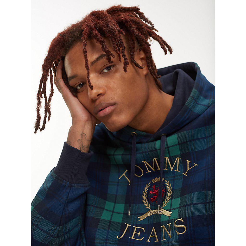tommy jeans tartan hoodie