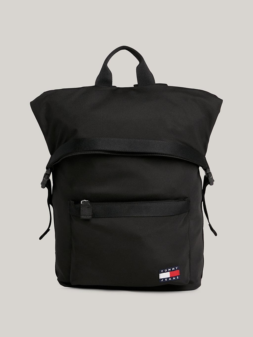 Sac à dos Essential à rabat roulé et badge Tommy Hilfiger pour homme en coloris Noir Lyst