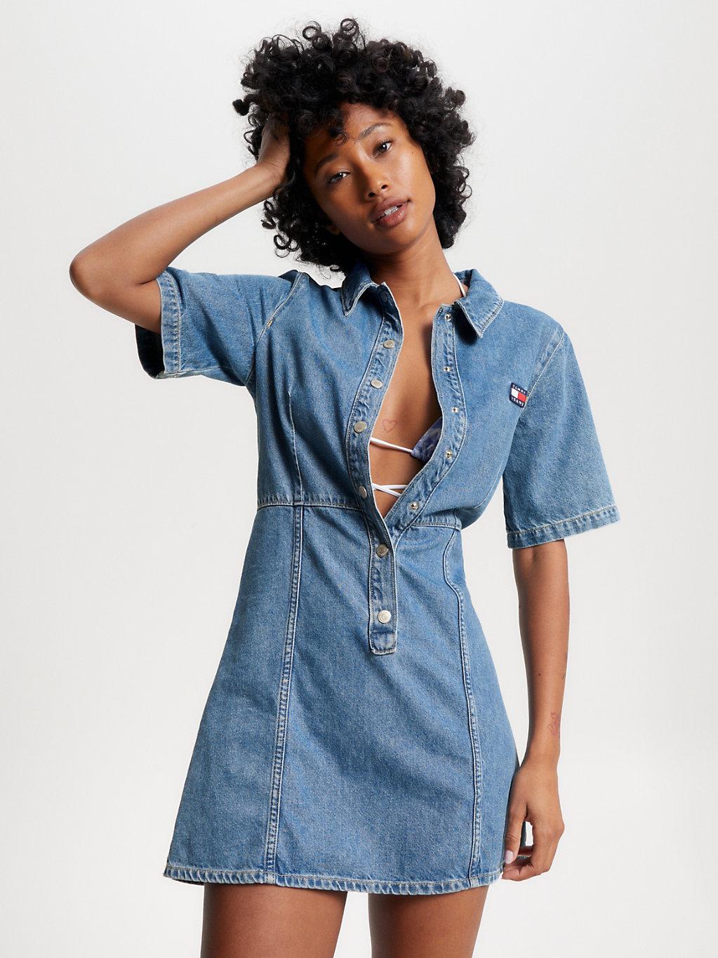 Tommy Hilfiger Slim Short Sleeve Denim Dress in Blue Lyst UK