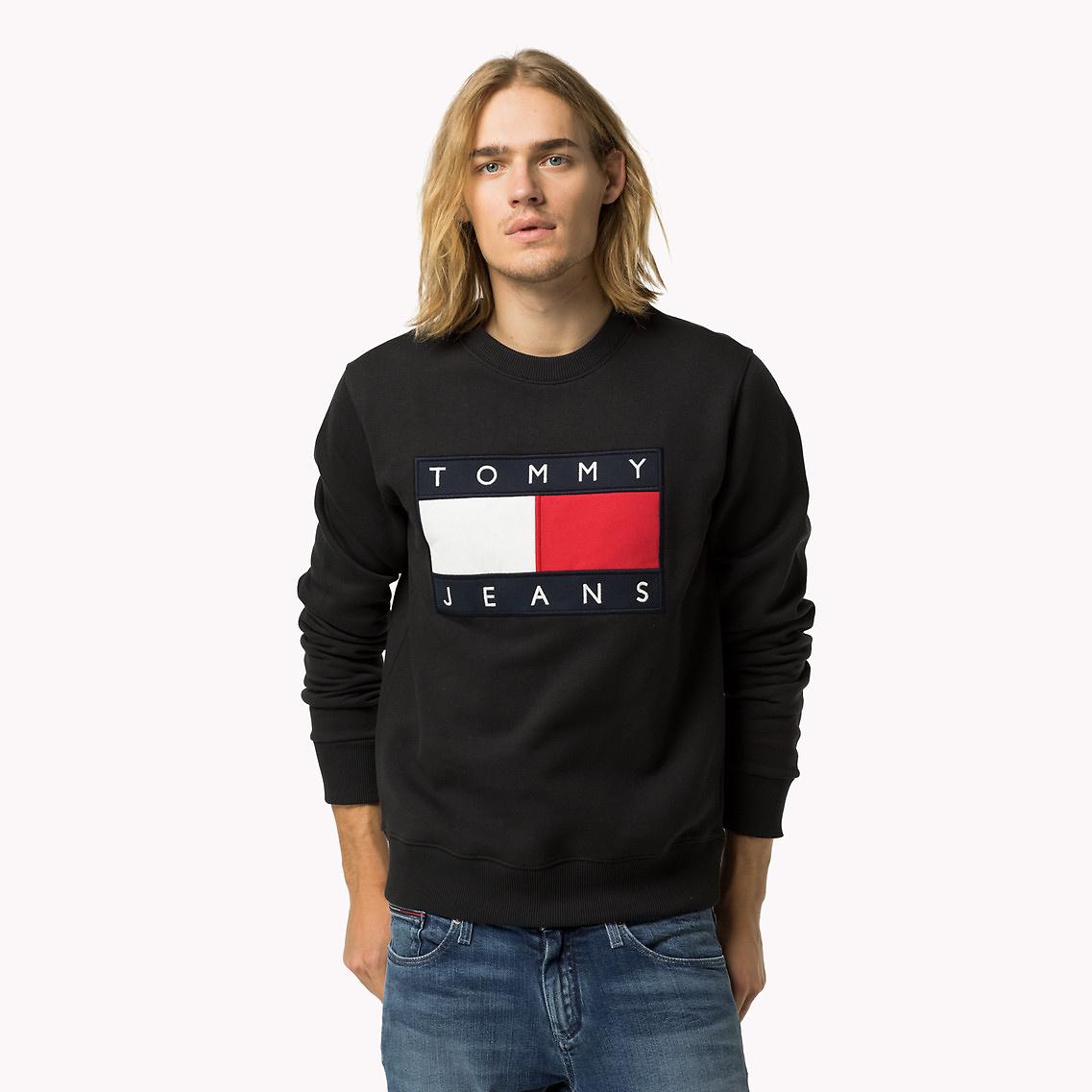black sweatshirt tommy hilfiger