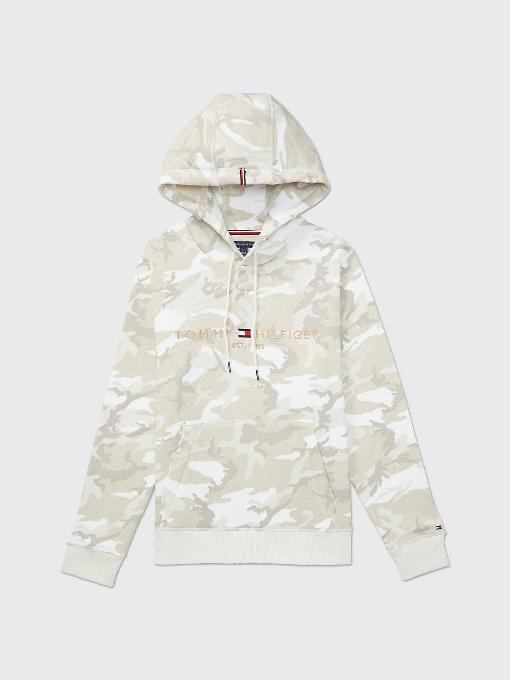 Tommy Hilfiger Adaptive Camo Logo Hoody in White for Men | Lyst UK