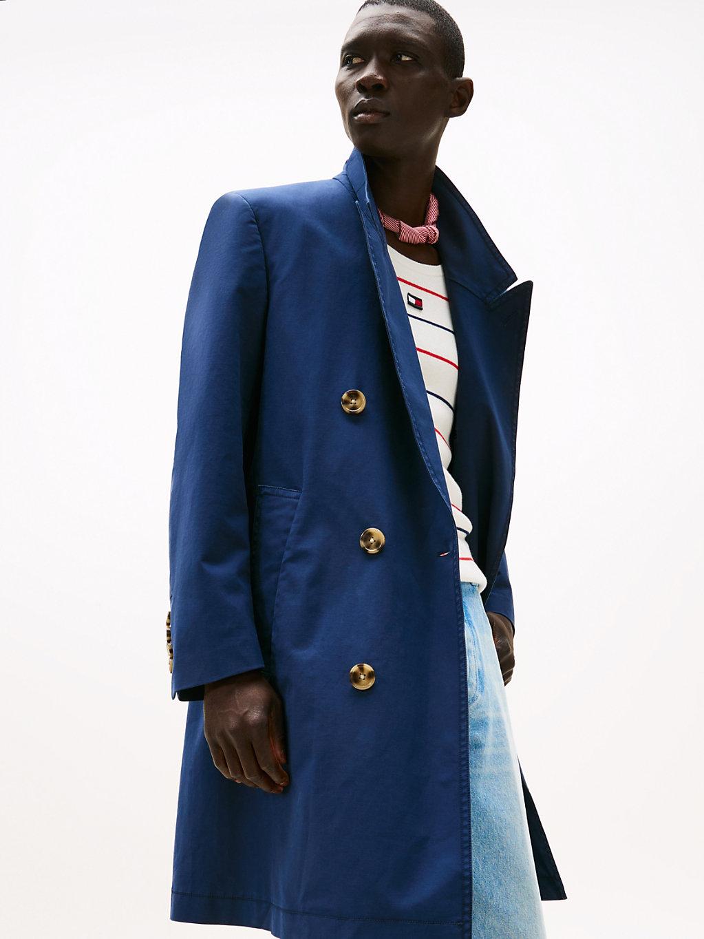 Tommy Hilfiger The Runway Collection Double Breasted Coat in Blue
