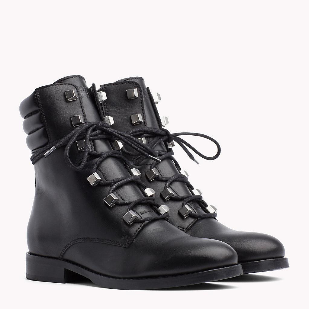 tommy jeans studs lace up boot