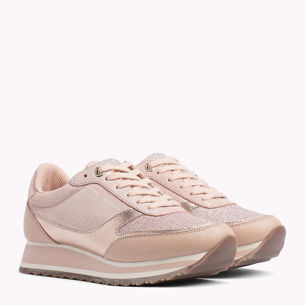 tommy hilfiger metallic retro trainers