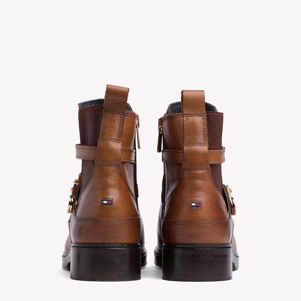 tommy hilfiger chain bootie