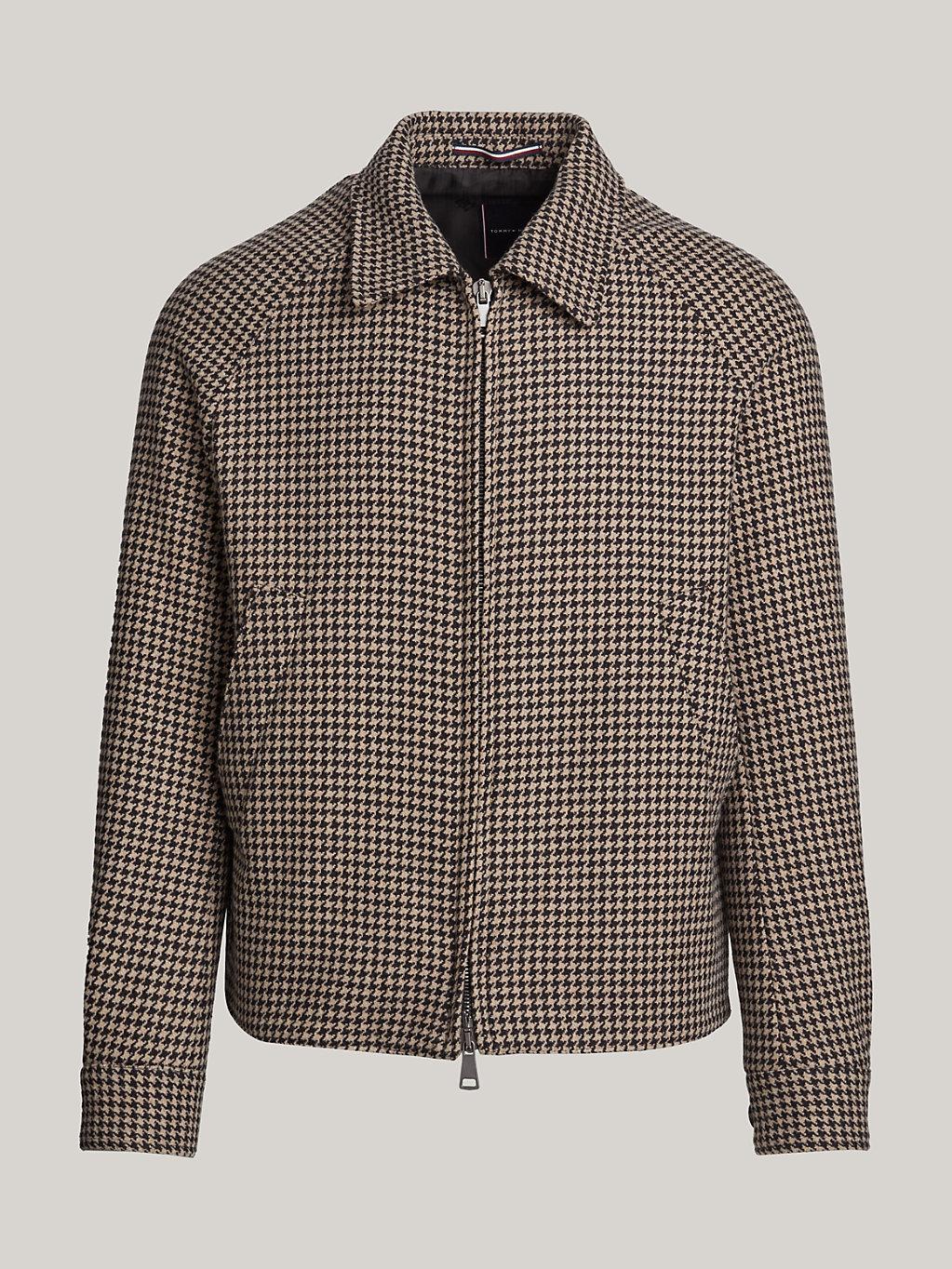 Tommy Hilfiger Padded Zip-thru Regular Houndstooth Harrington