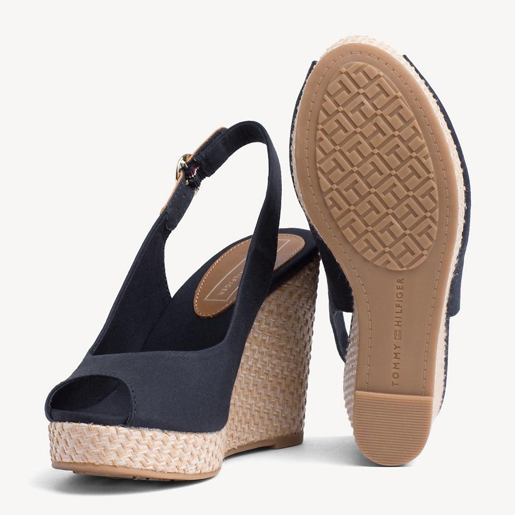 tommy hilfiger high wedge heel slingback sandals