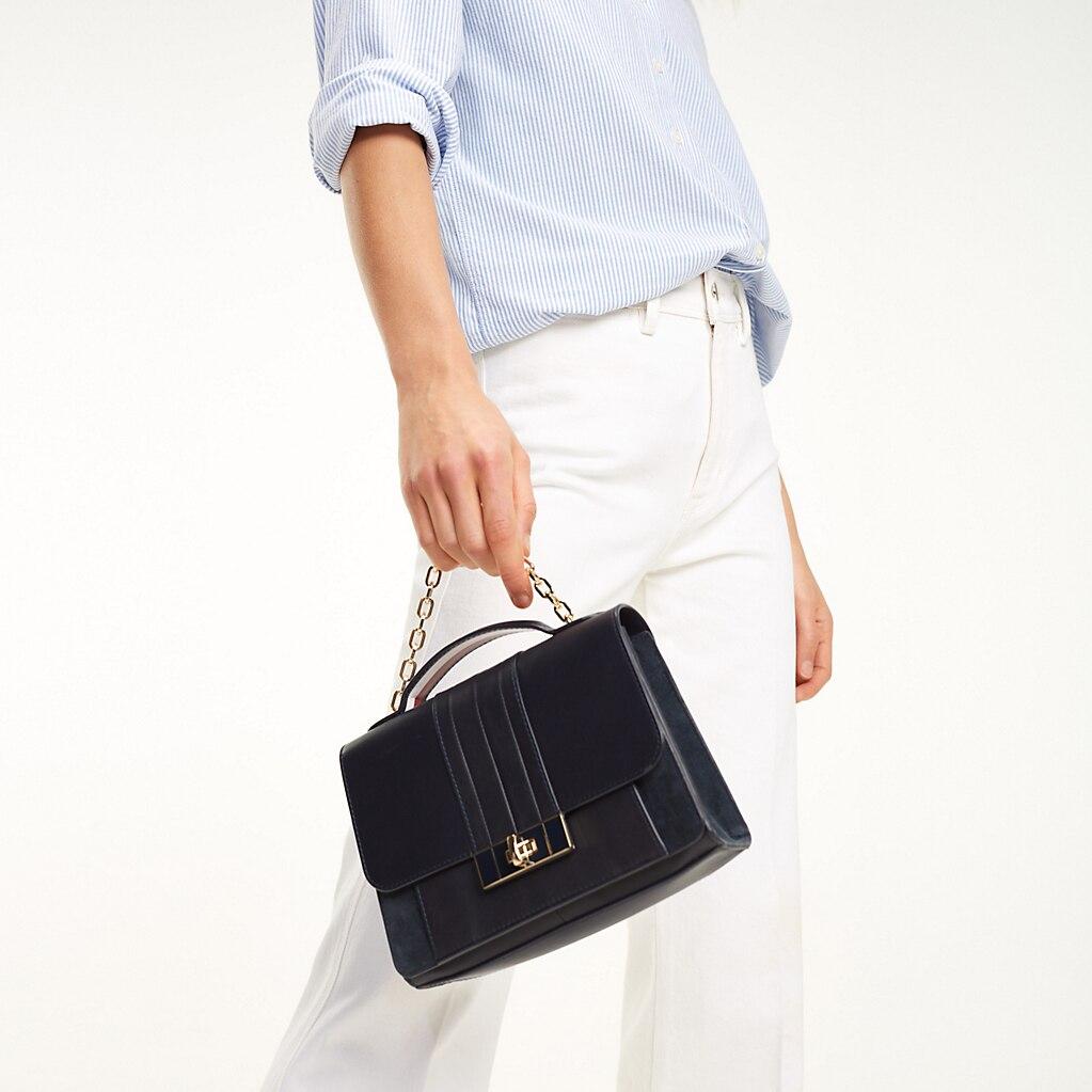 Tommy Hilfiger Chic Leather Crossover Bag in Blue - Lyst