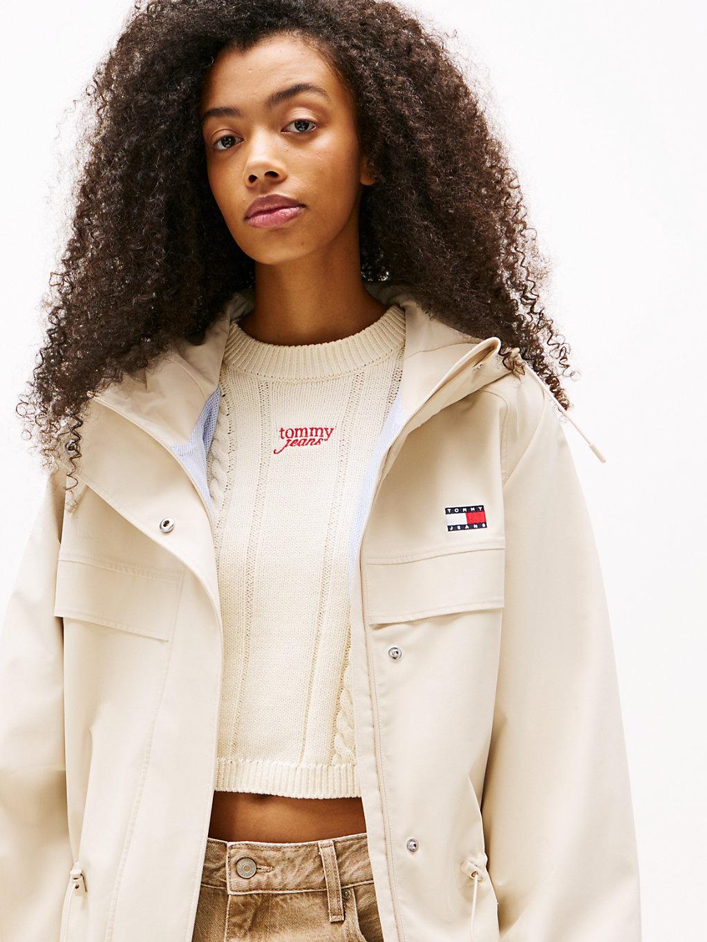 Tommy Hilfiger Tommy Badge Technical Jacket in Natural Lyst UK