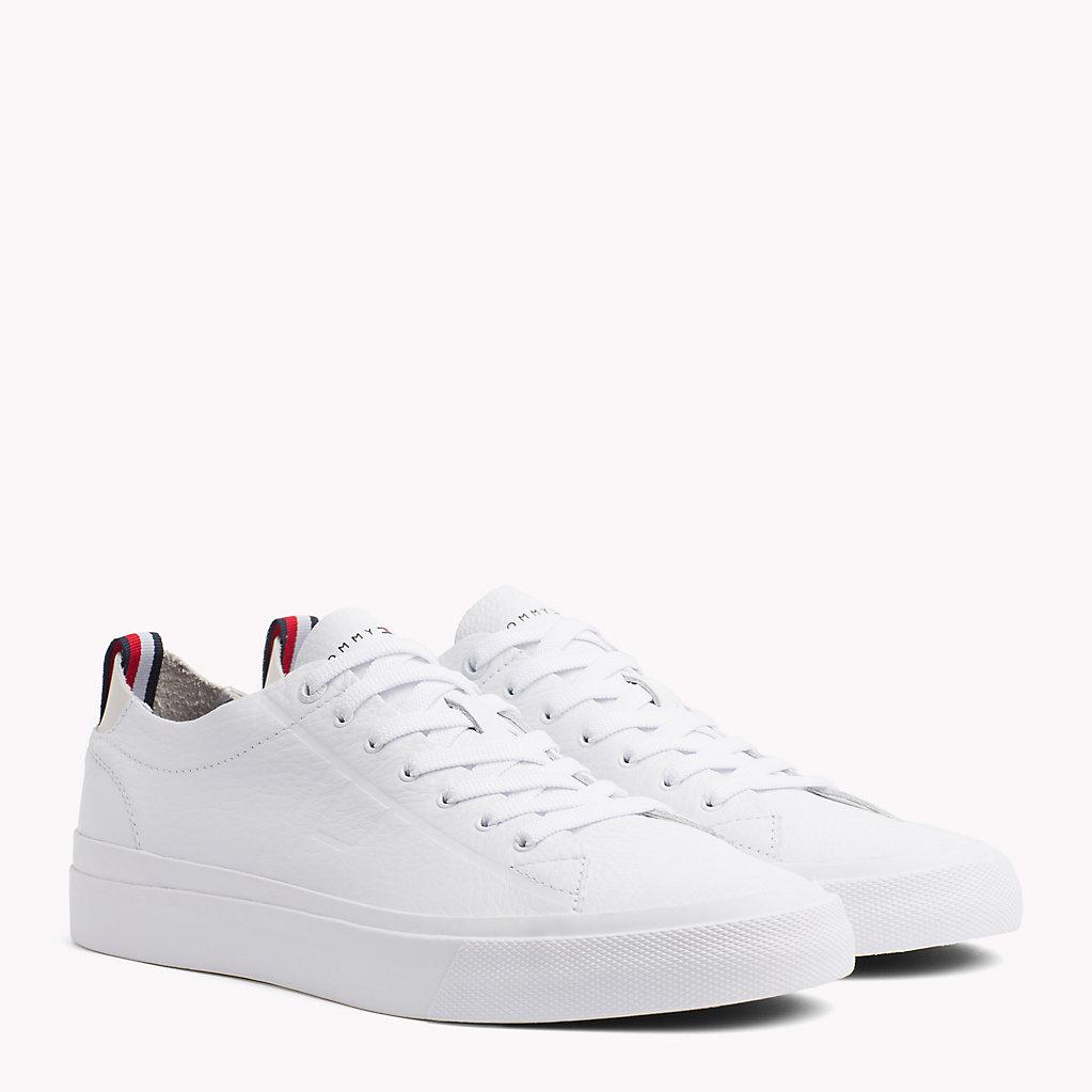 tommy embossed leather trainers