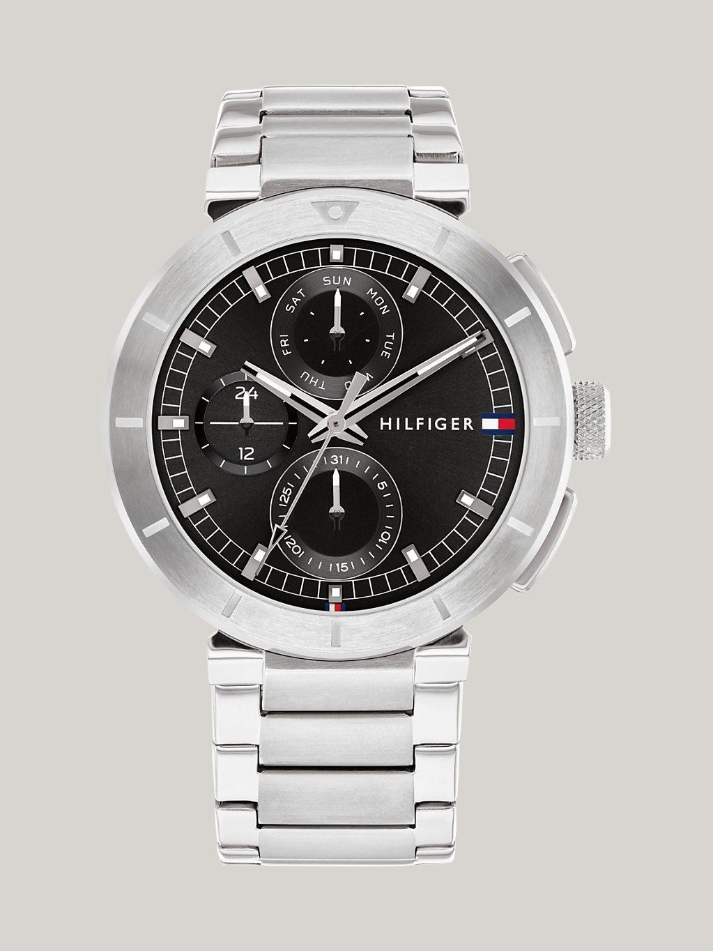 Tommy Hilfiger Black Dial Stainless Steel Chain-link Watch in Grey レカロセミバケットSR-3 シートレール付
