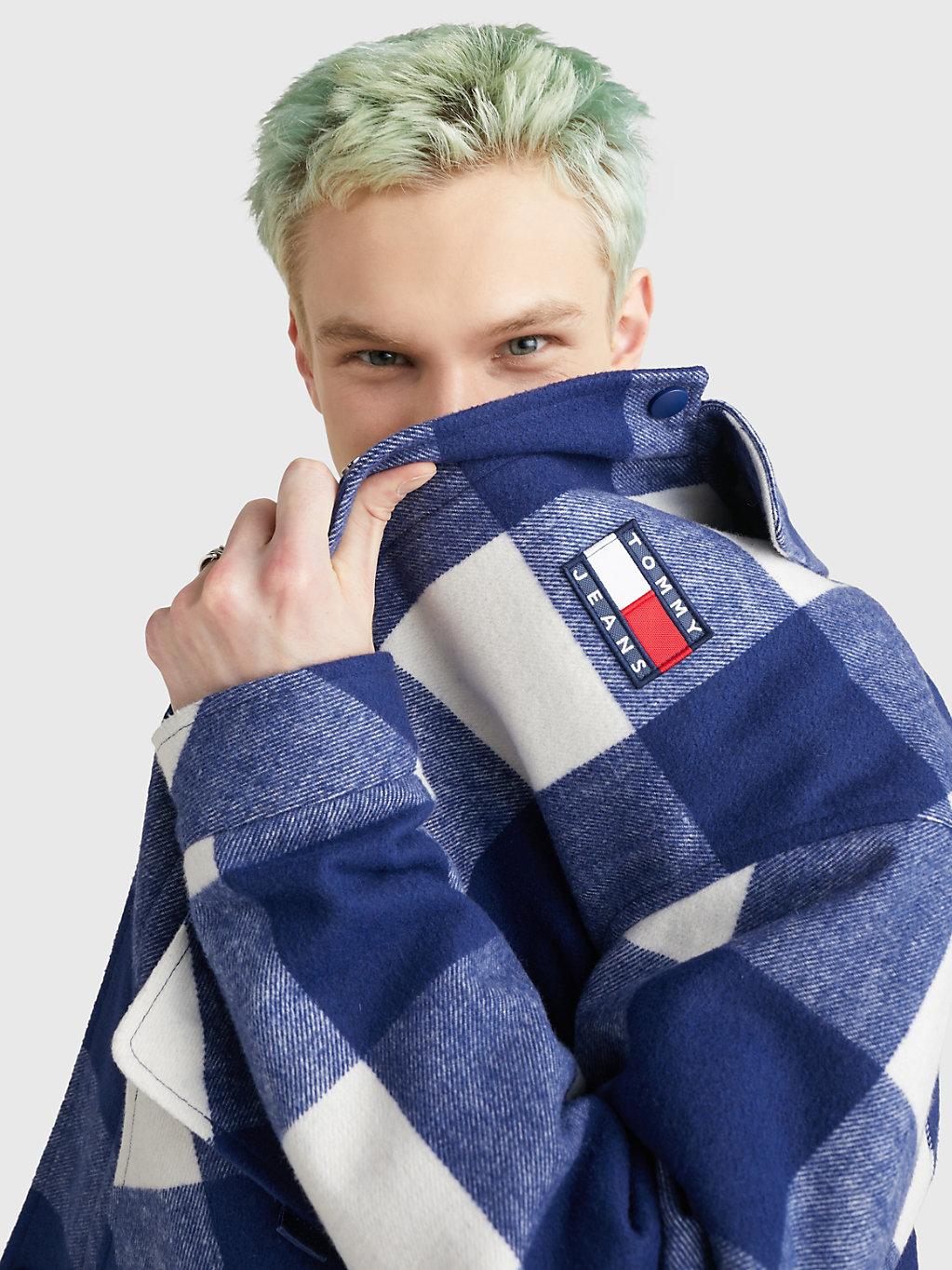 Tommy Hilfiger Buffalo Check Wool Blend Jacket in Blue for Men