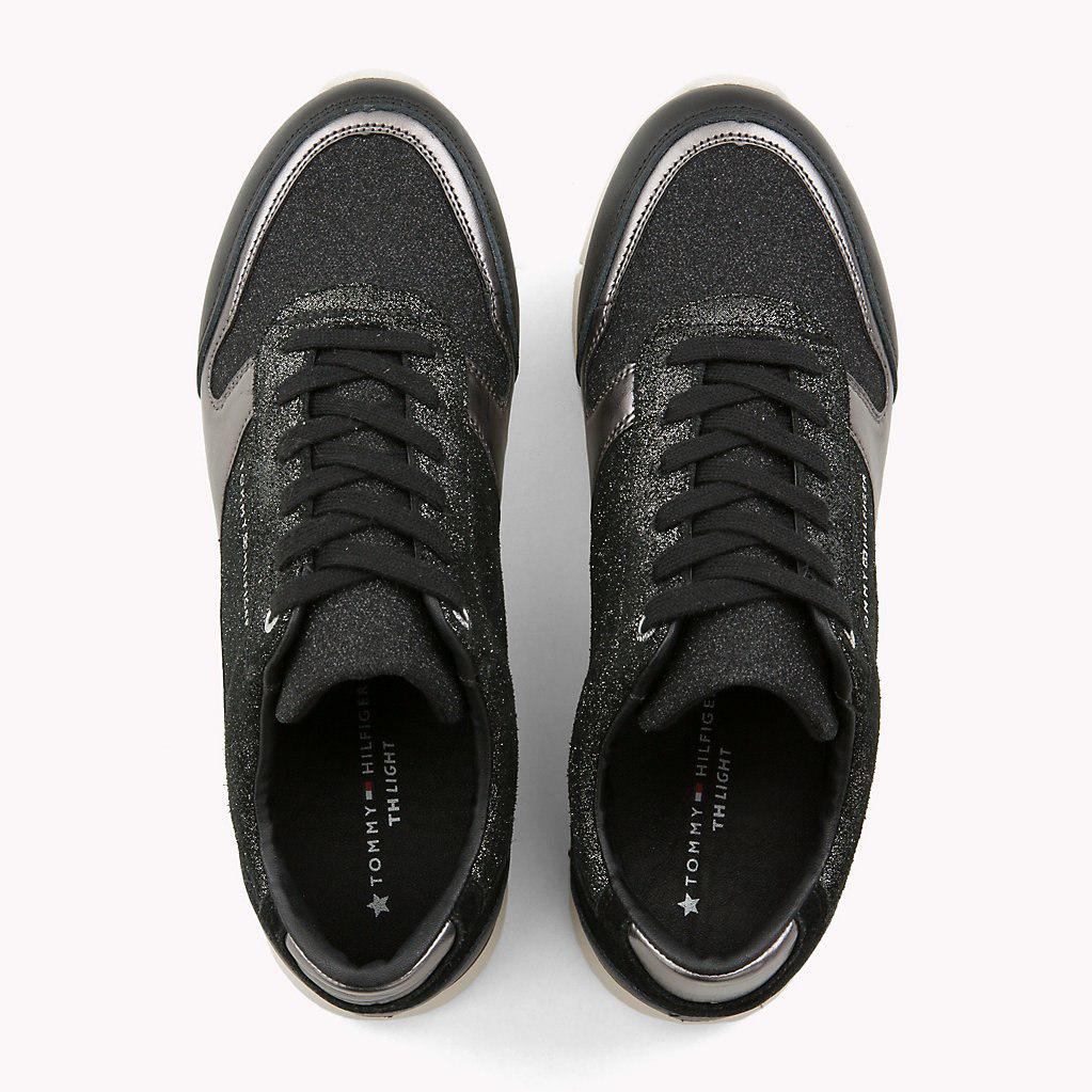 black sparkly trainers womens