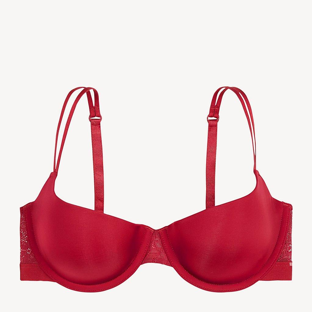 Tommy Hilfiger Lace Padded Balconette Bra in Red (Black) - Lyst