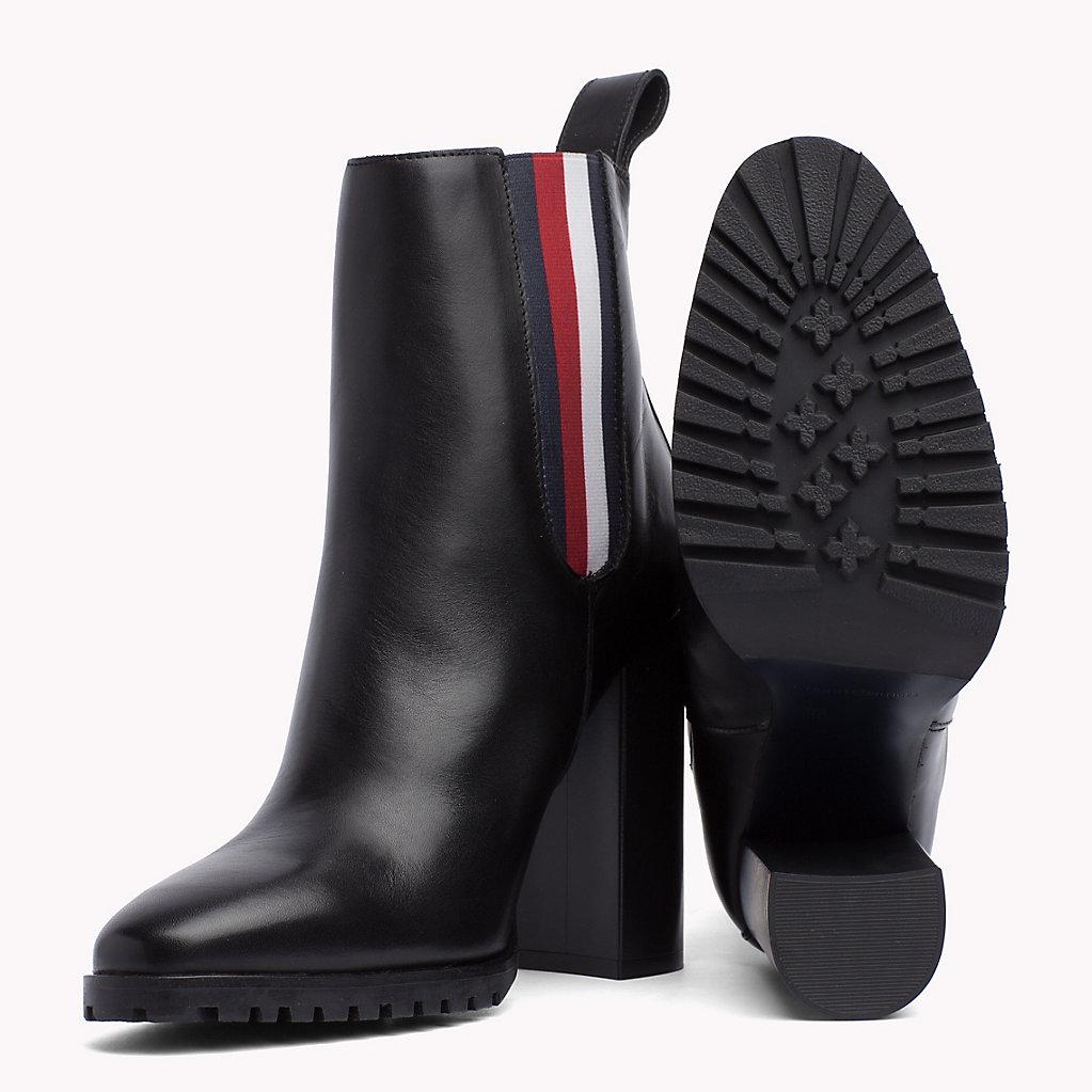 Tommy Hilfiger Leather Gigi Hadid Heeled Ankle Boot in Black - Lyst