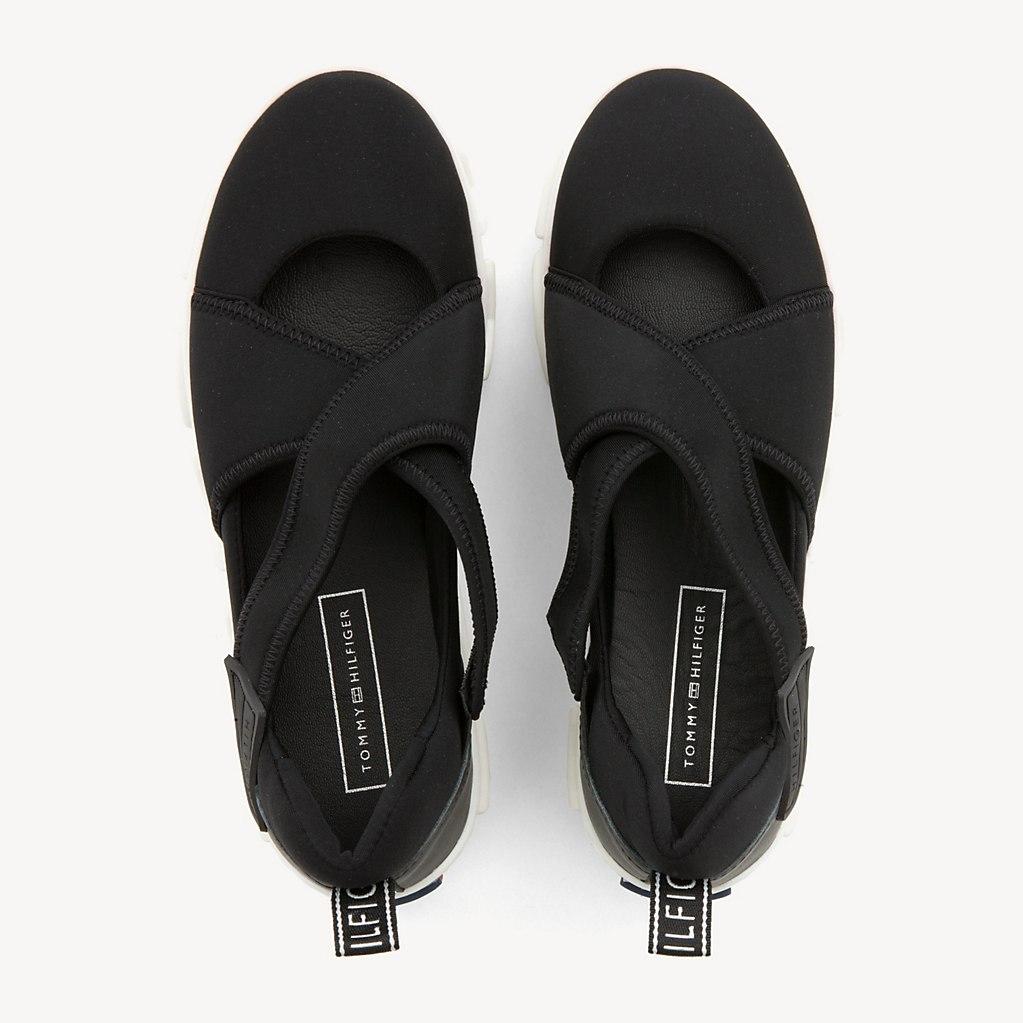 Tommy Hilfiger Leather Slip-on Hybrid Trainers in Black - Lyst
