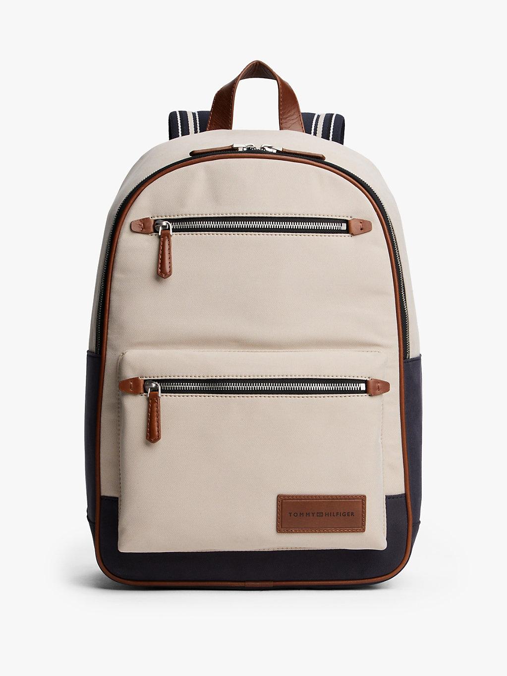 Tommy Hilfiger Casual Logo Patch Backpack in Natural for Men Lyst UK
