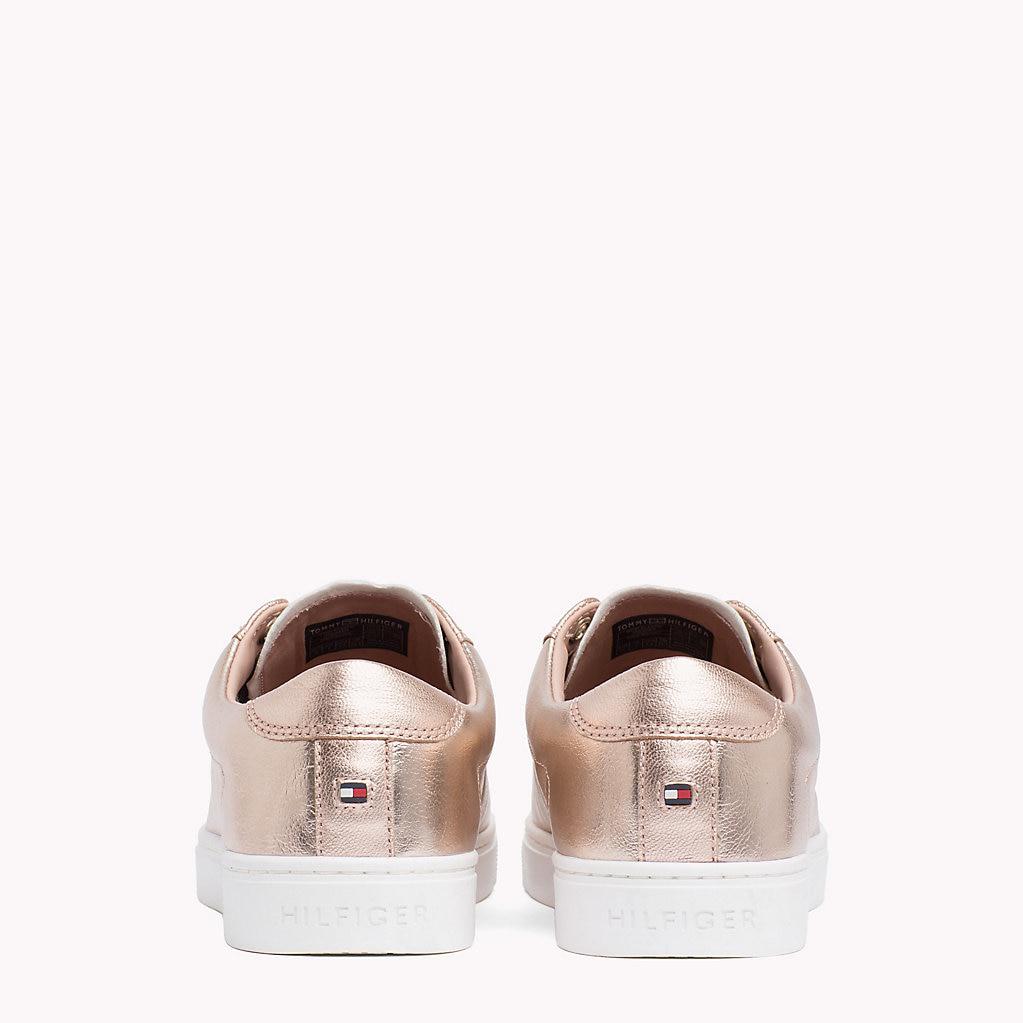 tommy hilfiger rose gold trainers