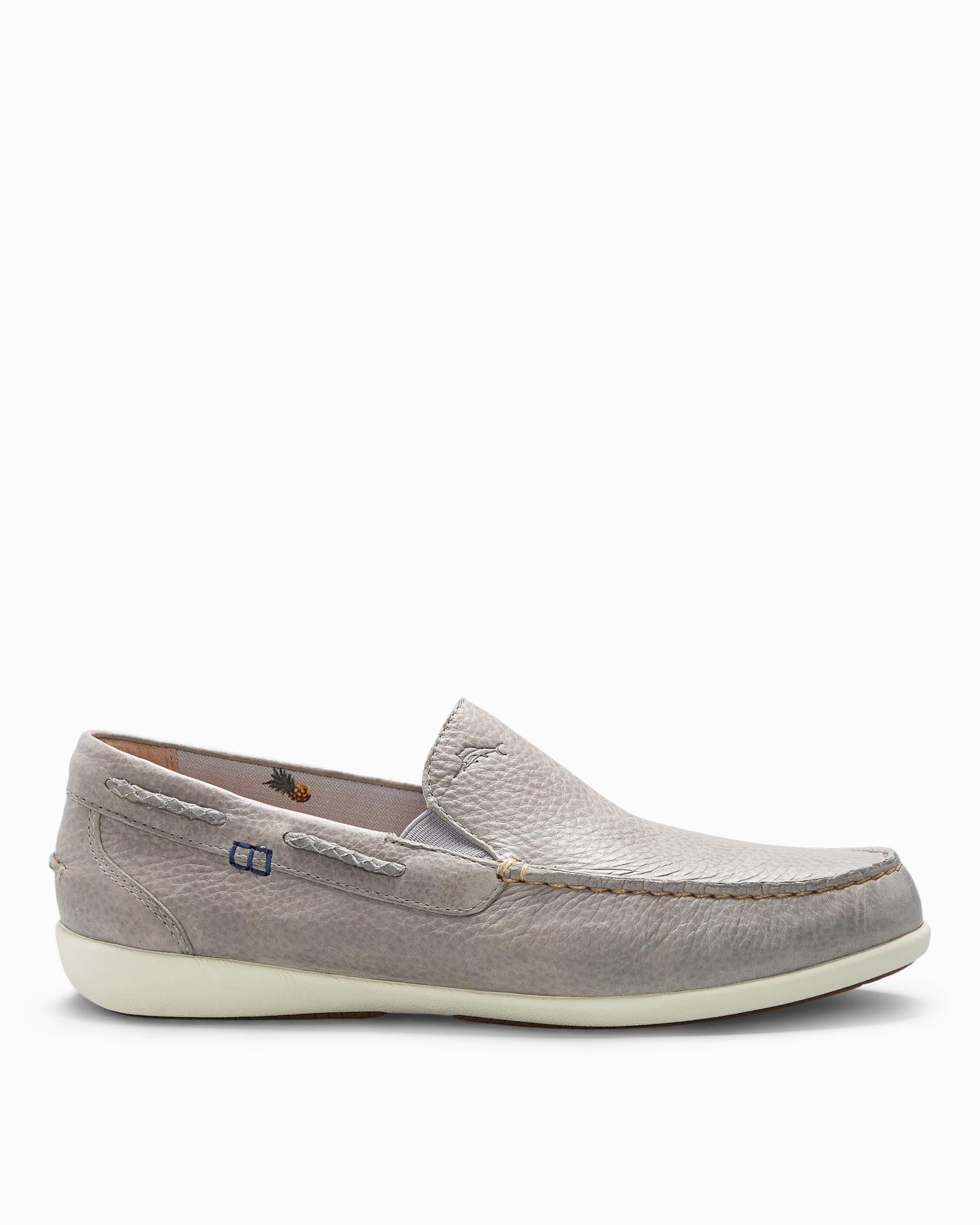 Tommy Bahama Thackery Leather Slip-on Shoes in Gray for Men | Lyst