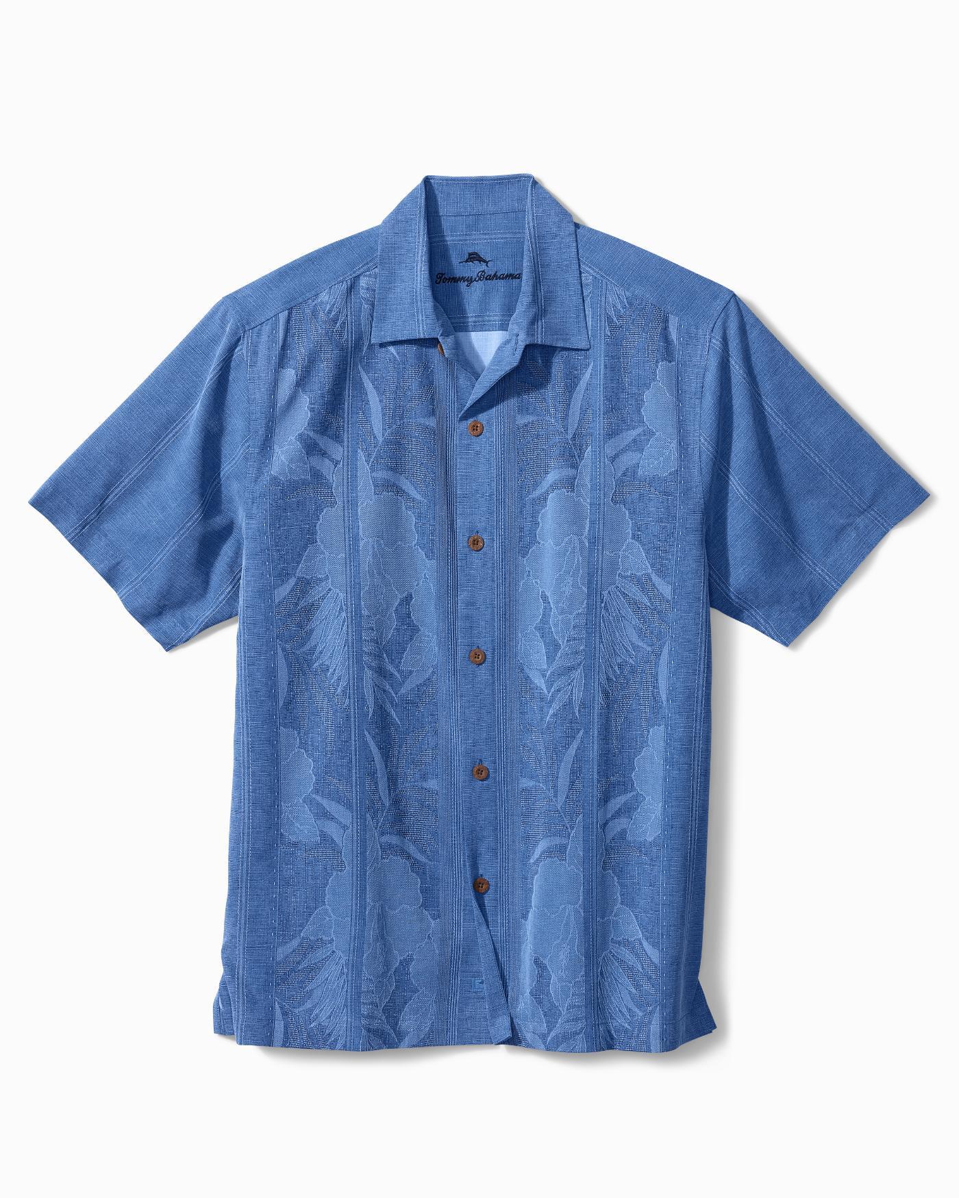Tommy Bahama Silk Big & Tall Tahitian Border Camp Shirt in Blue for Men ...