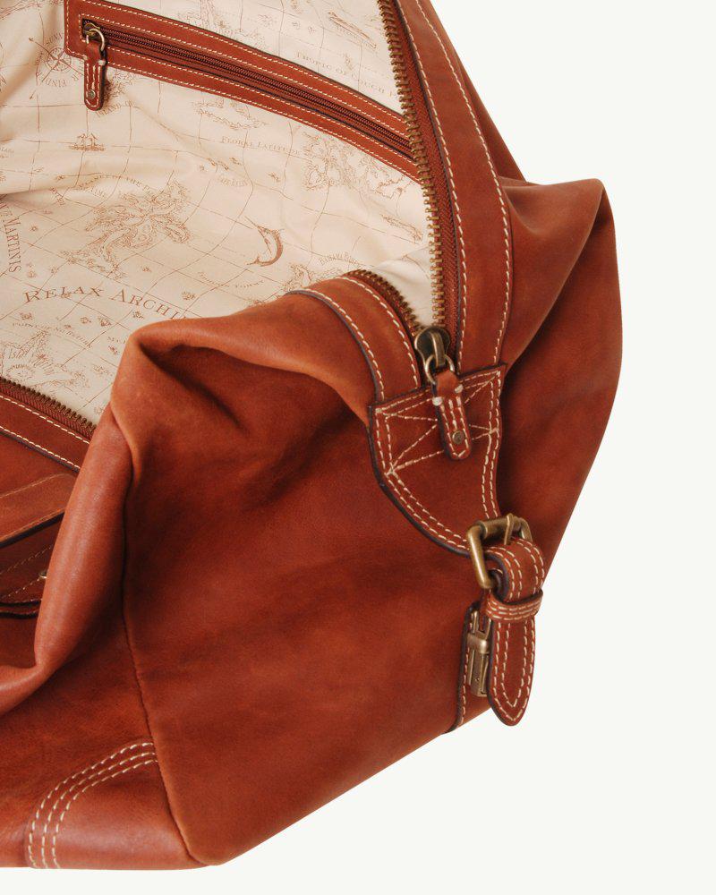 tommy bahama leather duffel bag