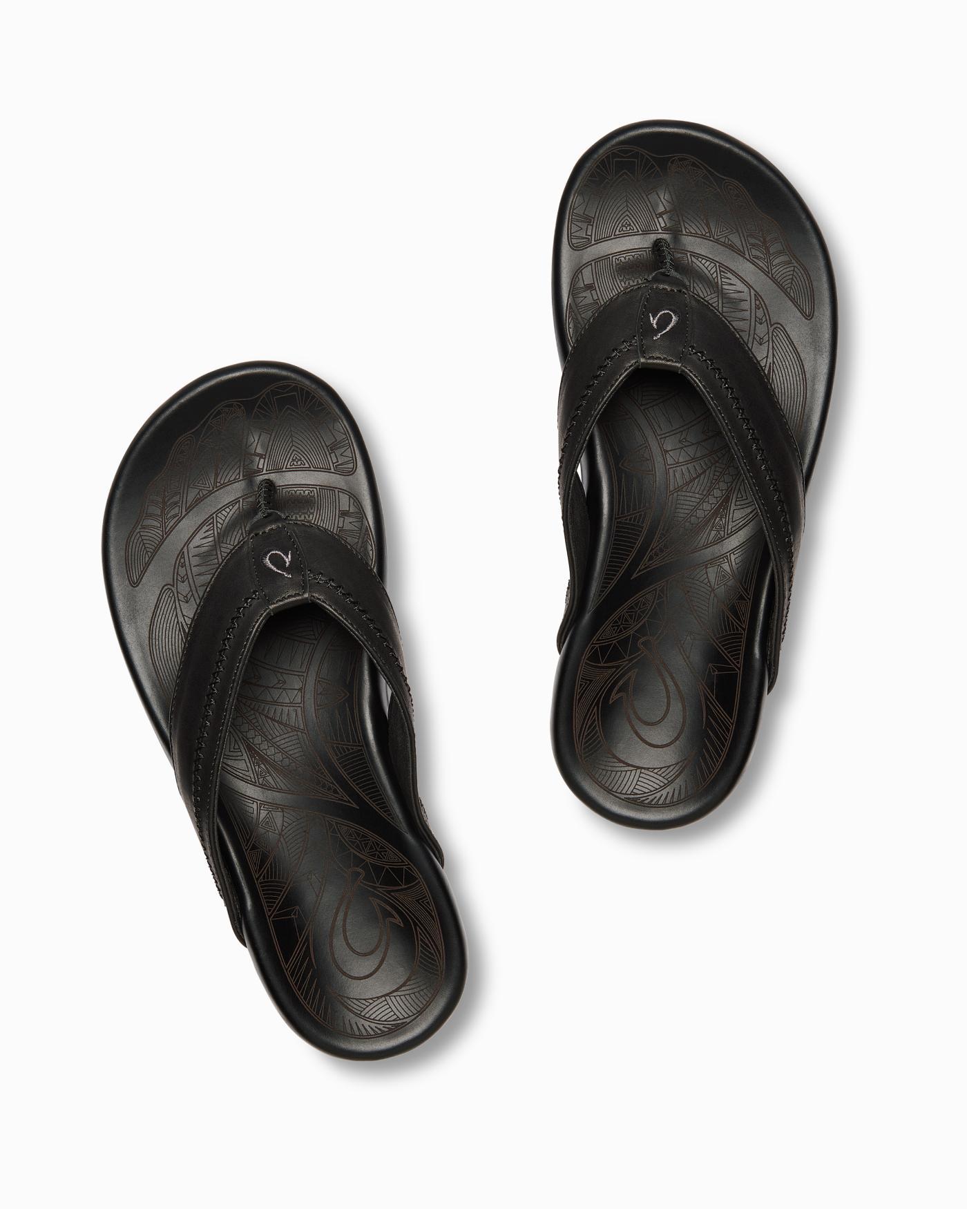 Tommy Bahama Leather Men's Olukai Hiapo Sandals in Black for Men - Lyst